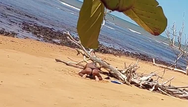 Ladysilva Was Filmed Hiding Tanning Her Hot Ass on the Beach