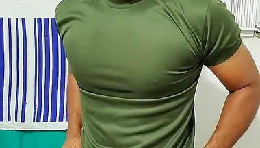 Indian Military Male Jerks His Cock