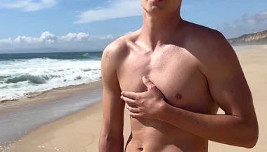 Twink Public Beach Jerk off