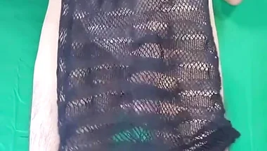 Black Fishnet Dress to Nude