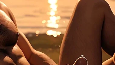 This Explicit Mutual Masturbation Scene with a Hairy Chest Nude Man at Sunset Will Shock You