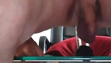 Playing with 9 Inch Glass Dildo