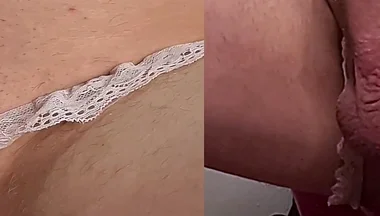 Gay Prostate Orgasm with Huge Dildo in His Ass and Cute Underwear