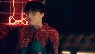 Spider Man Costume. Bottom Boy a Pose. Ass Hole