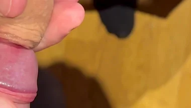 String Two Uncut Juicy Cocks Together and Play with the Foreskin