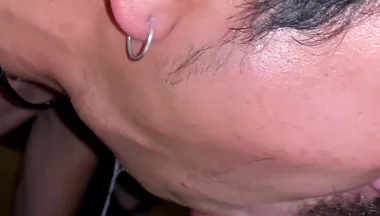 Satisfying Stepdaddy with His Deep Throat