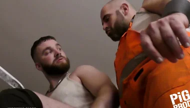 Worker boys sneaker sniffing, cock sucking