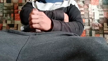A Heterosexual Man Masturbates, After a Month of Abstinence, and Moans as He Ejaculates at the End