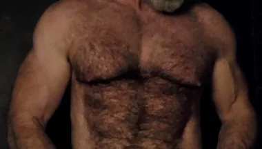 Hairy Muscle Bear Showing off