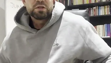 Young Man Masturbates in His Office