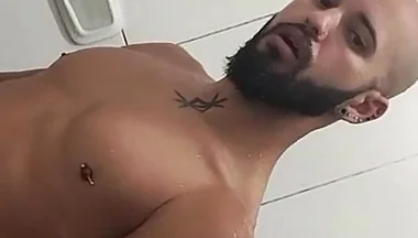 Trucker Jerking off Twink in the Shower