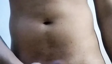 The Handsome Boy Is Masturbating with His Hands