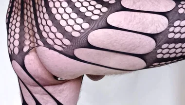 Crossdresser with Anal Plug Wanking