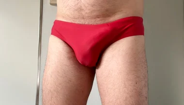 Red Speedo Filled with My Cum