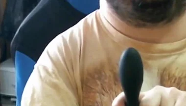 Disabled Person Trains His Mouth Before a Blowjob