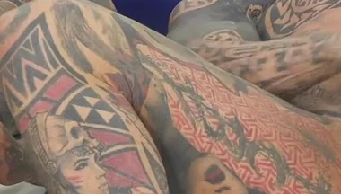 Two Tattooed Hetero Males in the Gym