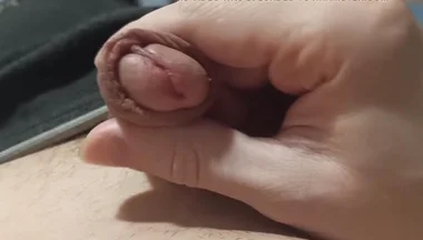 Guy Playing with His Head, Back and Forth, Foreskin