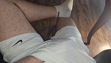 White Outfit Jerk off! Hot Stepdaddy Hardens Thick Cock & Makes It Cum