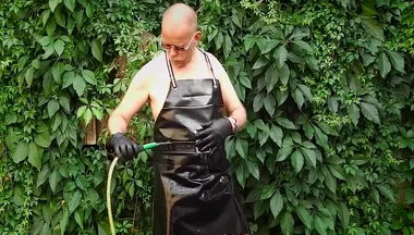 The Horny Rubber Gardener 26 (wet Play & Piss)