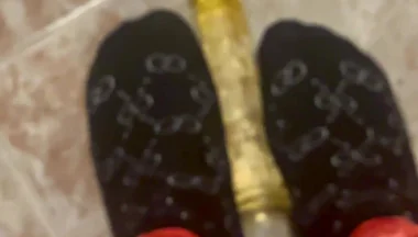Young Man in Leggings Masturbates