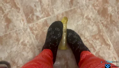Young Man in Leggings Masturbates