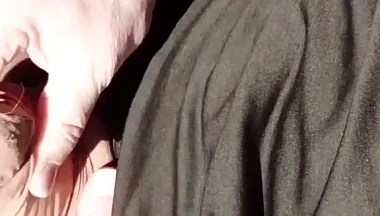 Horny Cumshot with the Door Open in the Car