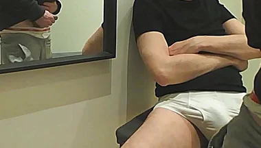 Amateur Boy Pees a Few Drops on His Flatmate's White Briefs