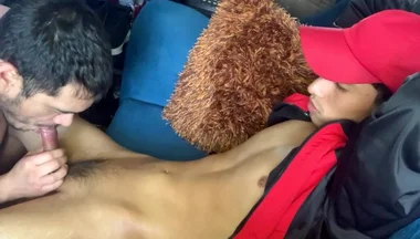 Wanker with His Legs Spread Seatting on the Couch