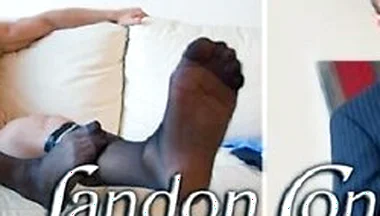 Hunk Landon Conrad Strokes His Cock While Stripping Off His Clothes