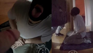 Amateur Boy Ordered to Get on His Knees, Blindfolded, and Pissed in His Mouth Through a Gloryhole