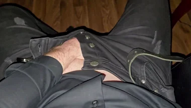 After Work Jerk off - Handsome Stud Unzips Thick Cock & Jerks Hard