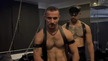 Leather boys smoke ,fucking