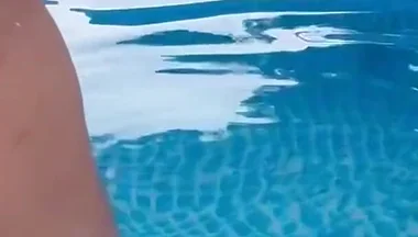 Outdoor Poolside Attraction, Got Horny After Taking a Dip, Big Cock Cums All Over