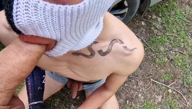 Outdoors Fuck on the Track, a Naked Straight Man Gave His Holes a No-condom Fuck