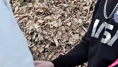 Outdoor Sex in the Woods with My Gay Slut - He Sucked Me Before Taking My Dick Bareback