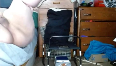 Fat Cross Dresser Bouncing Its Tits While Taking a Dildo in Asshole
