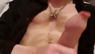 Twink Wanking Massive Uncut Wet Cock