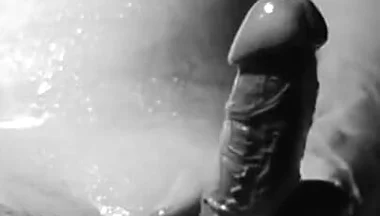 Oily Masturbation and Cum with 2 Cameras in Black and White
