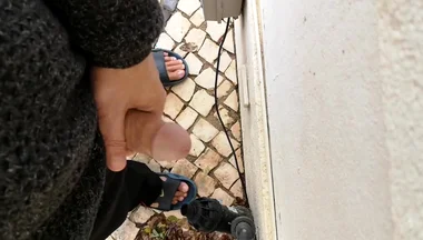Guy Filming Himself Wanking Outside From Eye View Perspective