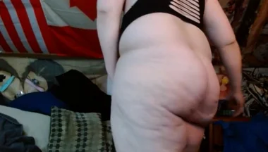 Fatty Cum Dump Sissy Dances and Strips with a Dildo in His Ass Hole