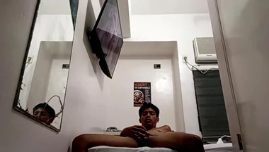 Filipino Twink Jerks His Throbbing Cock in Hotel 2