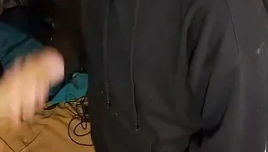 I Masturbate in Sweatpants, a Black Sweatshirt and Nike Sneakers