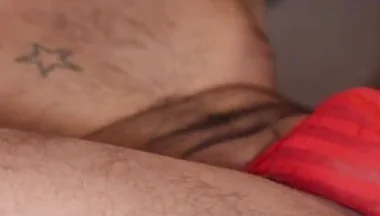 Bareback Breeding Hairy Muscle Hunk in Red Thong