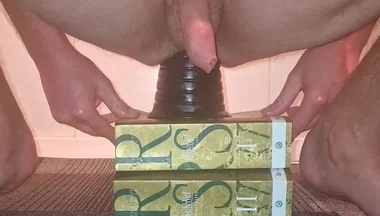 Gay Twink Riding Huge Anal Dildo Pawn