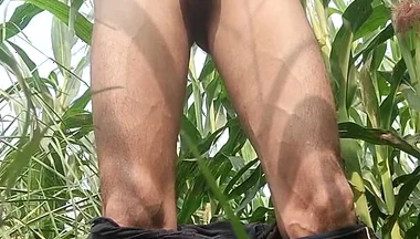 Big Cock Masturbation at Field in Outdoor