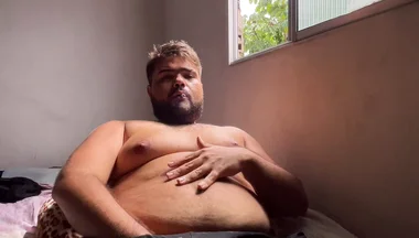 Fat Gay Sweaty Shaking Hairy Ass on All Fours, Front Hard Rolls Cumming