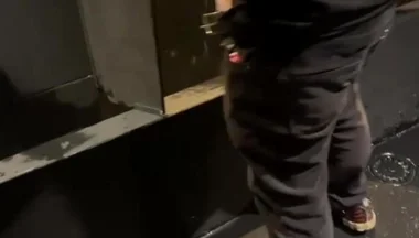 Boy Enters the Clubs Toilets and Catch a Guy Ready to Pee