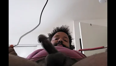 Sexy BBC Bear Spits on His Dick and Cums Hard!