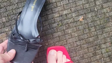 Cumming in Heels Outside Again!