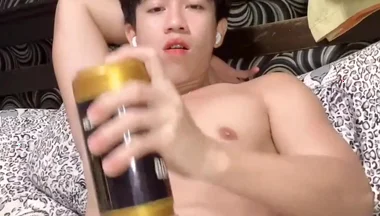 Pinoy with Big Dick Trying Dildo